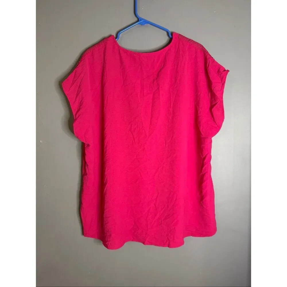 Fred David Pink Sleeveless Top Size 2X NWOT